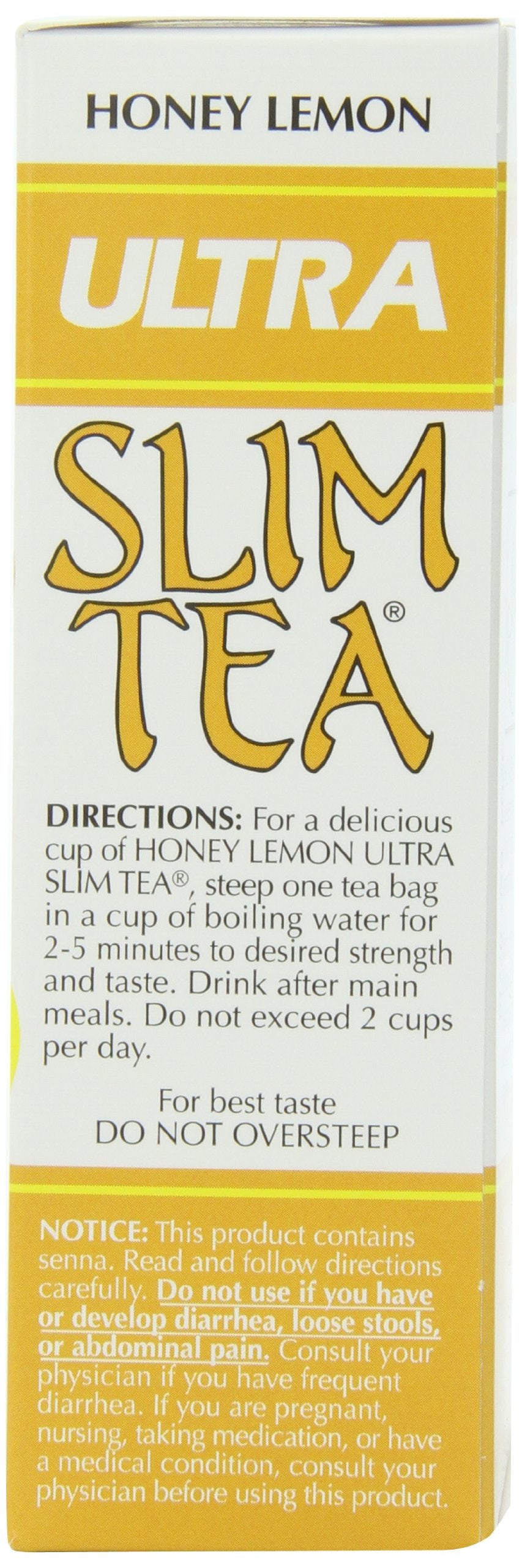 Ultra Slim Tea, Honey Lemon, Caffeine Free, Tea Bags, 24-Count Box, 1.69 Ounce, (Pack of 4)