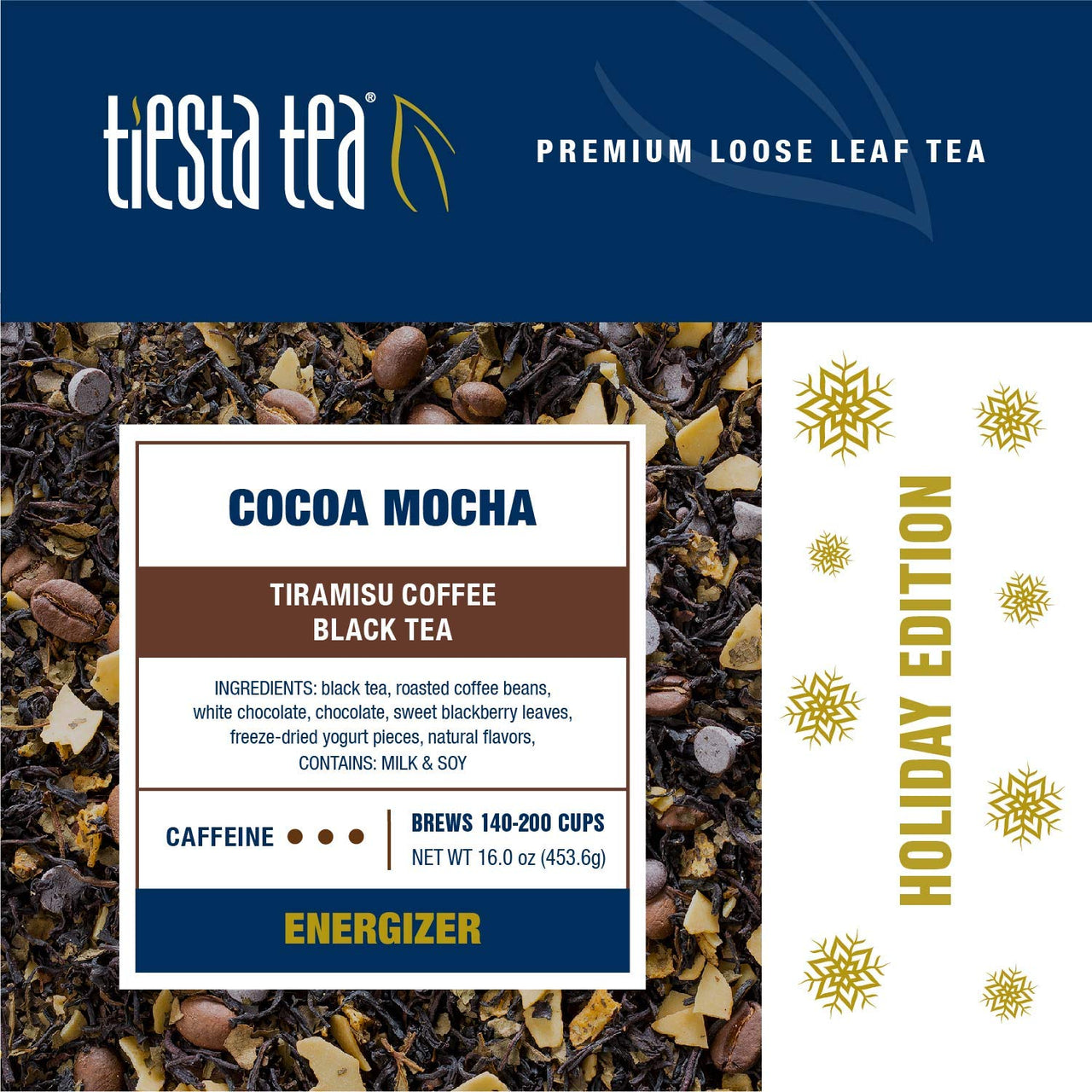 Tiesta Tea - Cocoa Mocha, Loose Leaf Tiramisu Coffee Black Tea, High Caffeine, Hot & Iced Tea, 16 oz Bulk Bag - 200 Cups, Natural Flavored, Black Tea Loose Leaf Blend