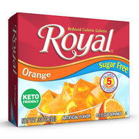 Royal Orange Gelatin Dessert Mix, Sugar Free and Carb Free .32oz Boxes (Pack of 12)
