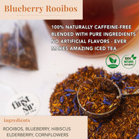 Blueberry Rooibos, Loose Leaf Tea - Elderberry, Hibiscus, Apple - Caffeine Free, Immune Boost Cold Care, Hot & Iced | bulk 8oz, 80-100 cups | The Spice Hut, First Sip of Tea
