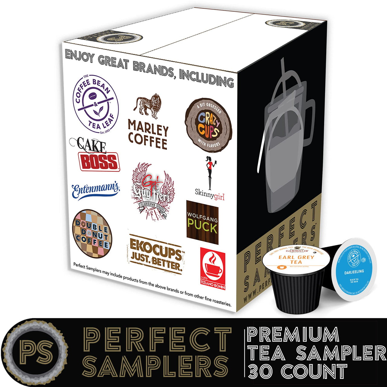 Tea Pods Variety Pack, Assorted Green Tea, Black Tea, White Tea, & Herbal Tea , Single Serve Tea Pods for Keurig K Cups Machines, 30 Count