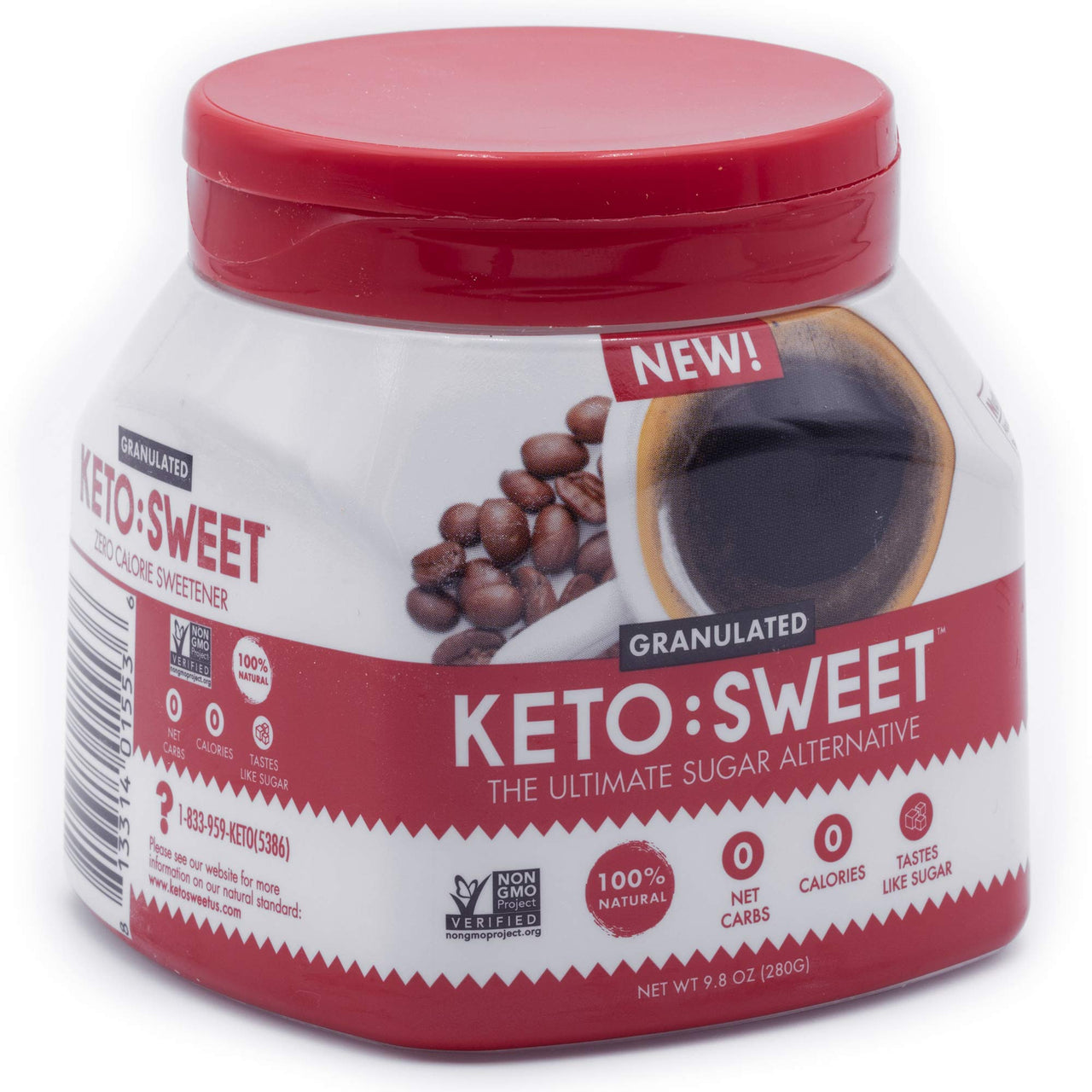 KETO:SWEET Ultimate Keto Sugar Alternative, 100% Natural Erythritol - Granulated In Pourable, Resealable Jar (9.8 Oz (Pack of 1))