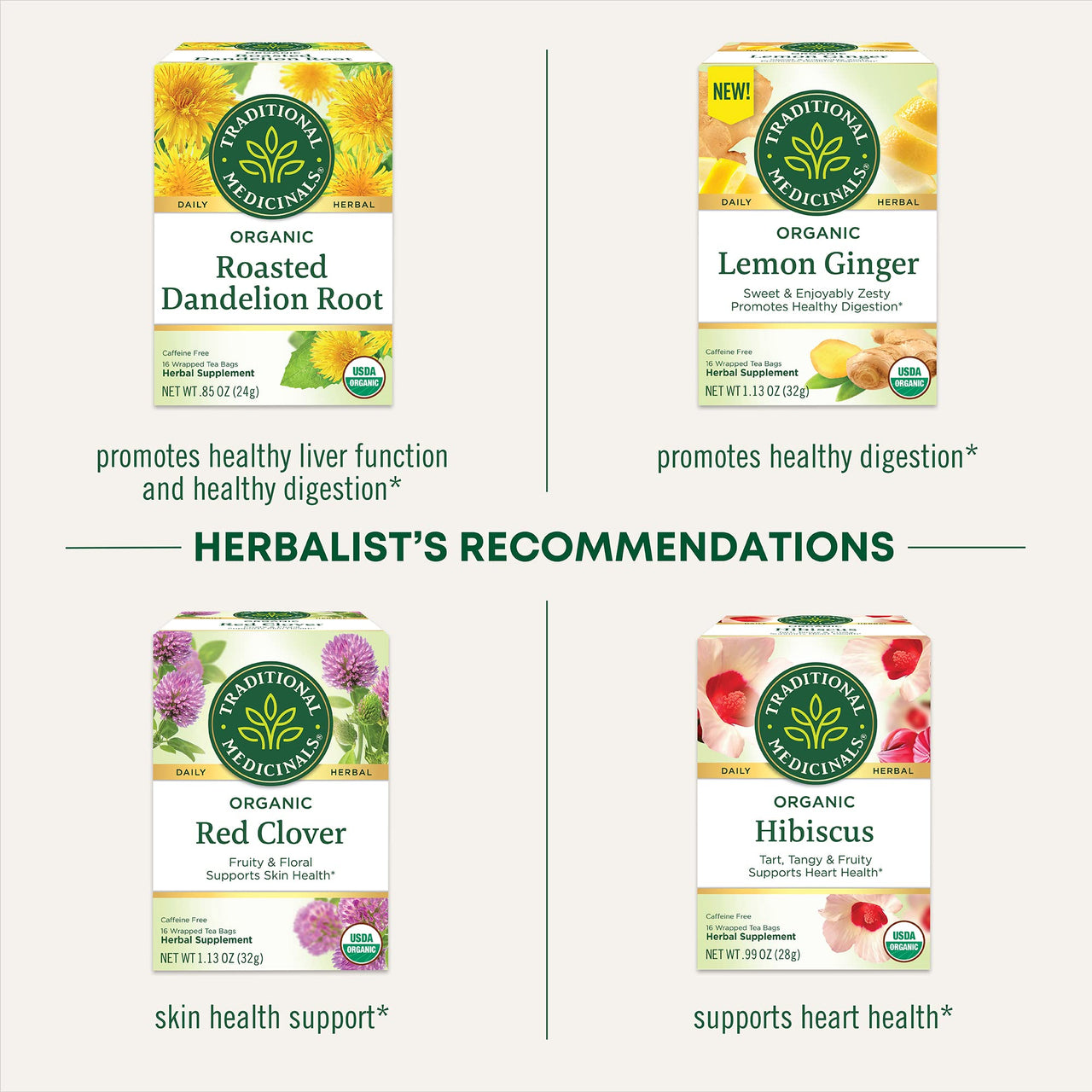 Traditional Medicinals Organic Lemon Everyday DetoxTea, 16 Count (Pack of 6)