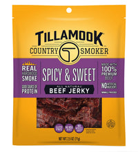 Tillamook Country Smoker Real Hardwood Smoked Beef Jerky, Spicy & Sweet, 2.5 Ounce