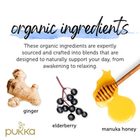 Pukka Tea Variety Pack, Organic Herbal Tea Bags, Five Flavors; Elderberry & Echinacea, Lemon, Ginger & Manuka Honey, Night Time, Three Mint and Detox, 20 count (Pack 0f 3)