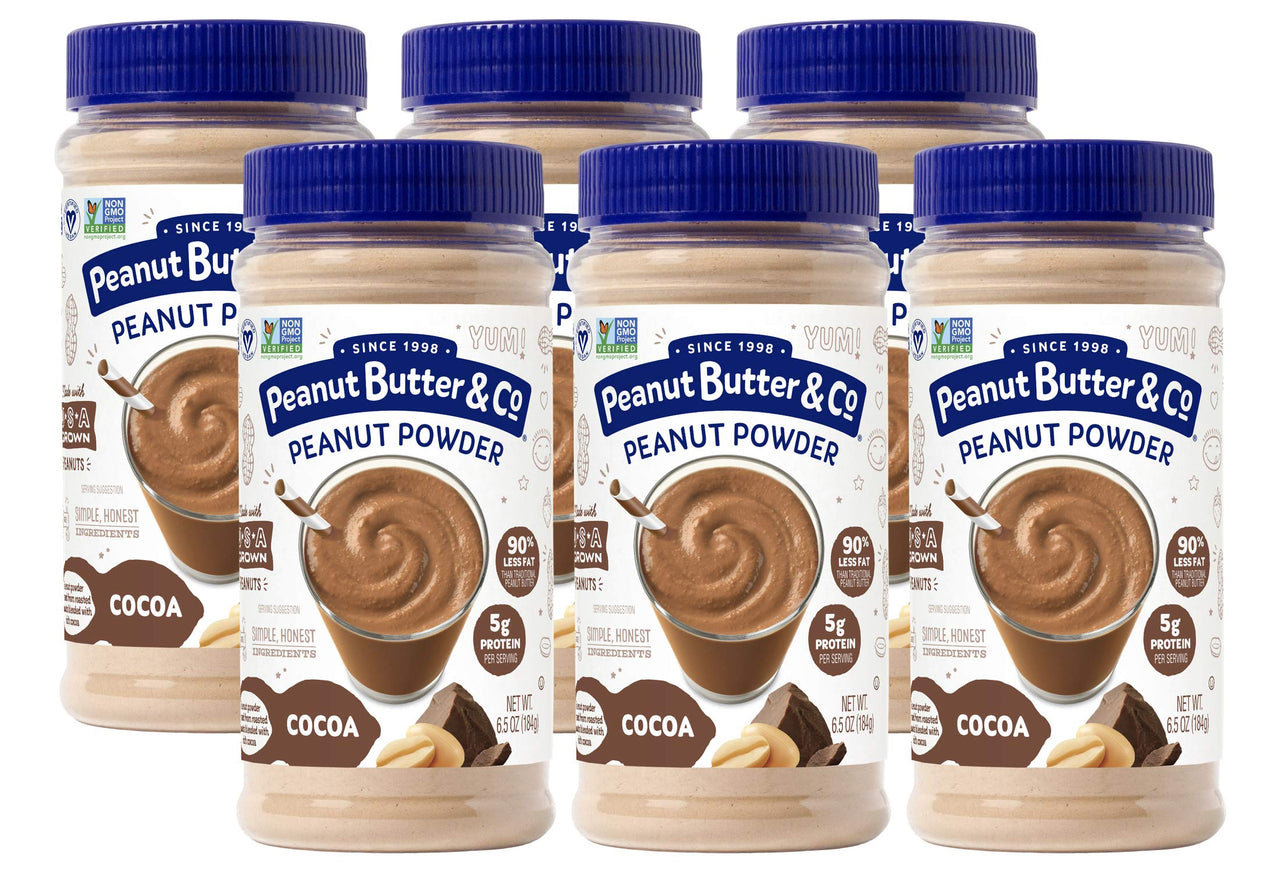 Peanut Butter & Co. Cocoa Peanut Powder, Non-GMO Project Verified, Gluten Free, Vegan, 6.5 Ounce Jars (Pack of 6)