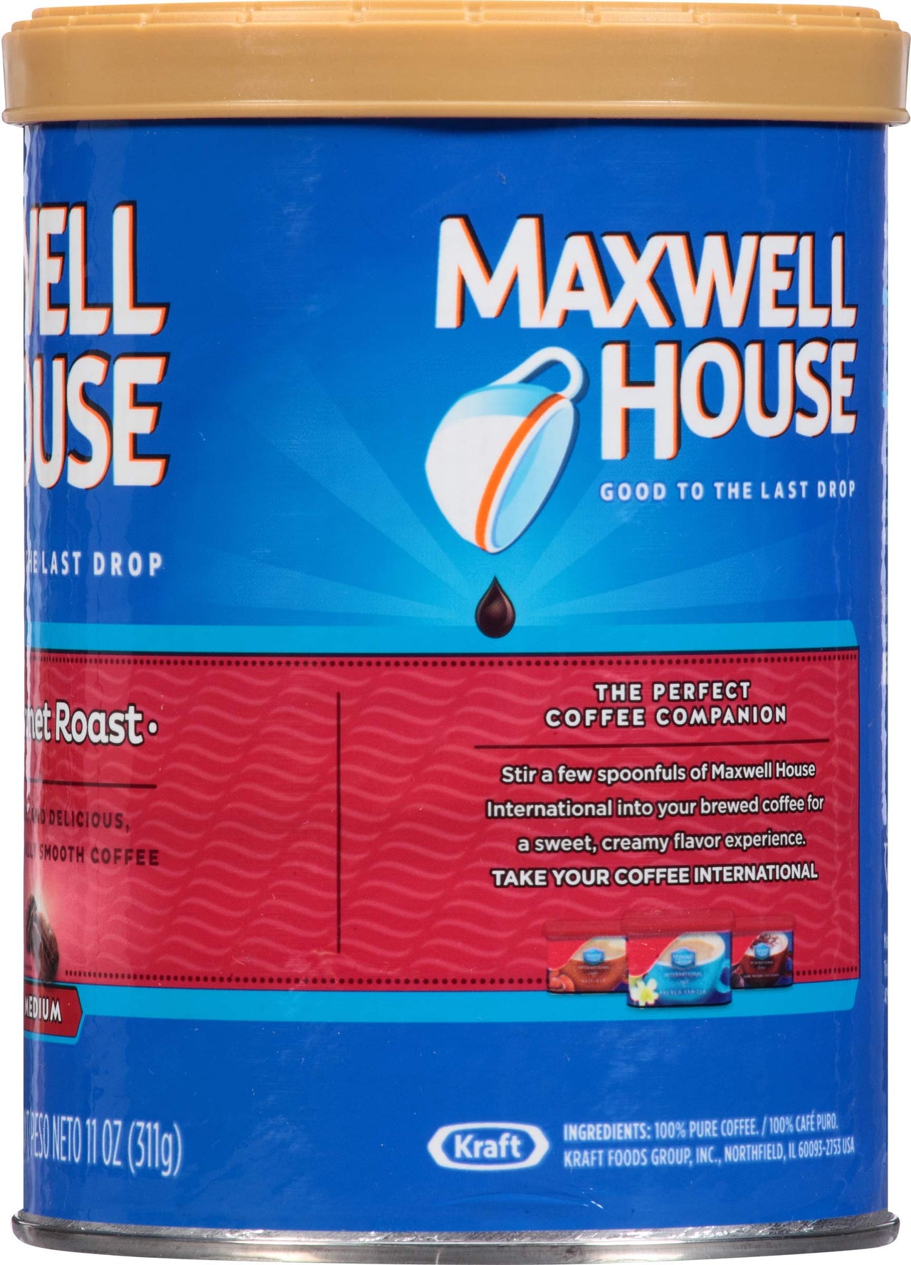 Maxwell House Gourmet Roast Medium Roast Ground Coffee (11 oz Canister)