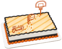 DecoPac Basketball Slam Dunk Cake Decorating Kit, 3 Piece Cake and Cupcake Toppers for Birthdays, Parties, And Team Celebrations, Orange