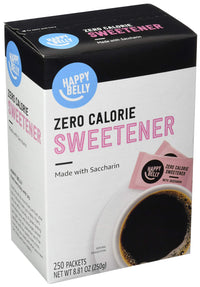 Happy Belly Zero Calorie Pink Saccharin Sweetener, 250 Count