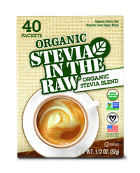Organic Stevia In The Raw, Plant Based Zero Calorie Natural Sweetener, No Erythritol, Sugar Substitute, Sweetener for Coffee, Hot & Cold Drinks, Non-GMO, Vegan, Gluten-Free, 40 Count Packets (6 Pack)