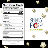 SkinnyPop Sea Salt & Pepper Popcorn, Gluten Free, Non-GMO, Healthy Popcorn Snacks, Easter Snacks, Skinny Pop, 4.4oz Grocery Size Bag