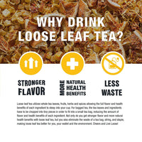Lemon Ginger Turmeric, Loose Leaf Lemon Ginger Herbal Tea, Non-Caffeinated, Hot & Iced Tea, 5 oz Tin - 50 Cups, Natural Flavors, No Artificials, Herbal Tea Loose Leaf Blend