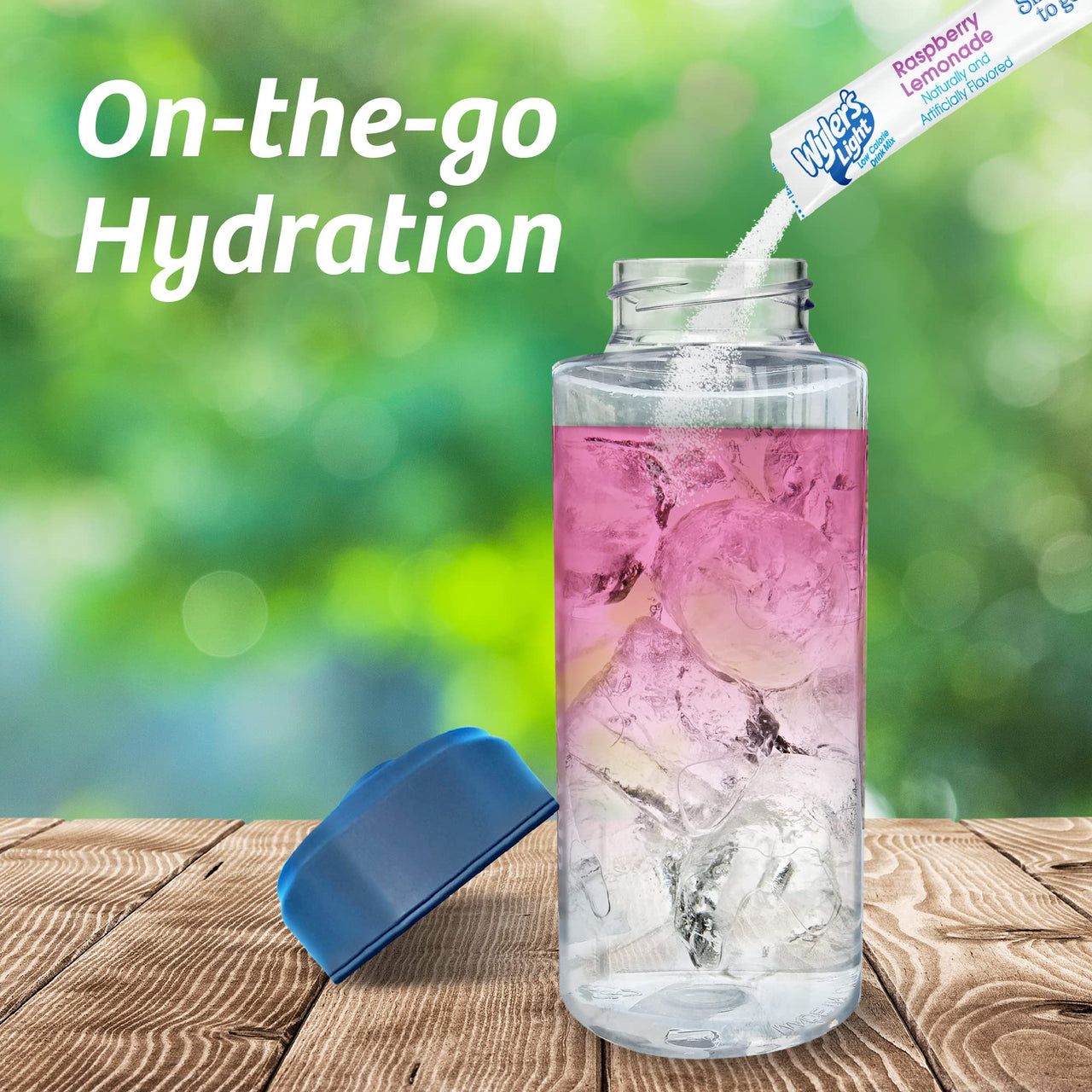 Wyler's  Light Singles to Go Powder Packets, Water Drink Mix, Variety Pack, Pink, Strawberry & Blueberry Lemonade, Sugar & Caffeine Free, On-The-Go, 40 Count