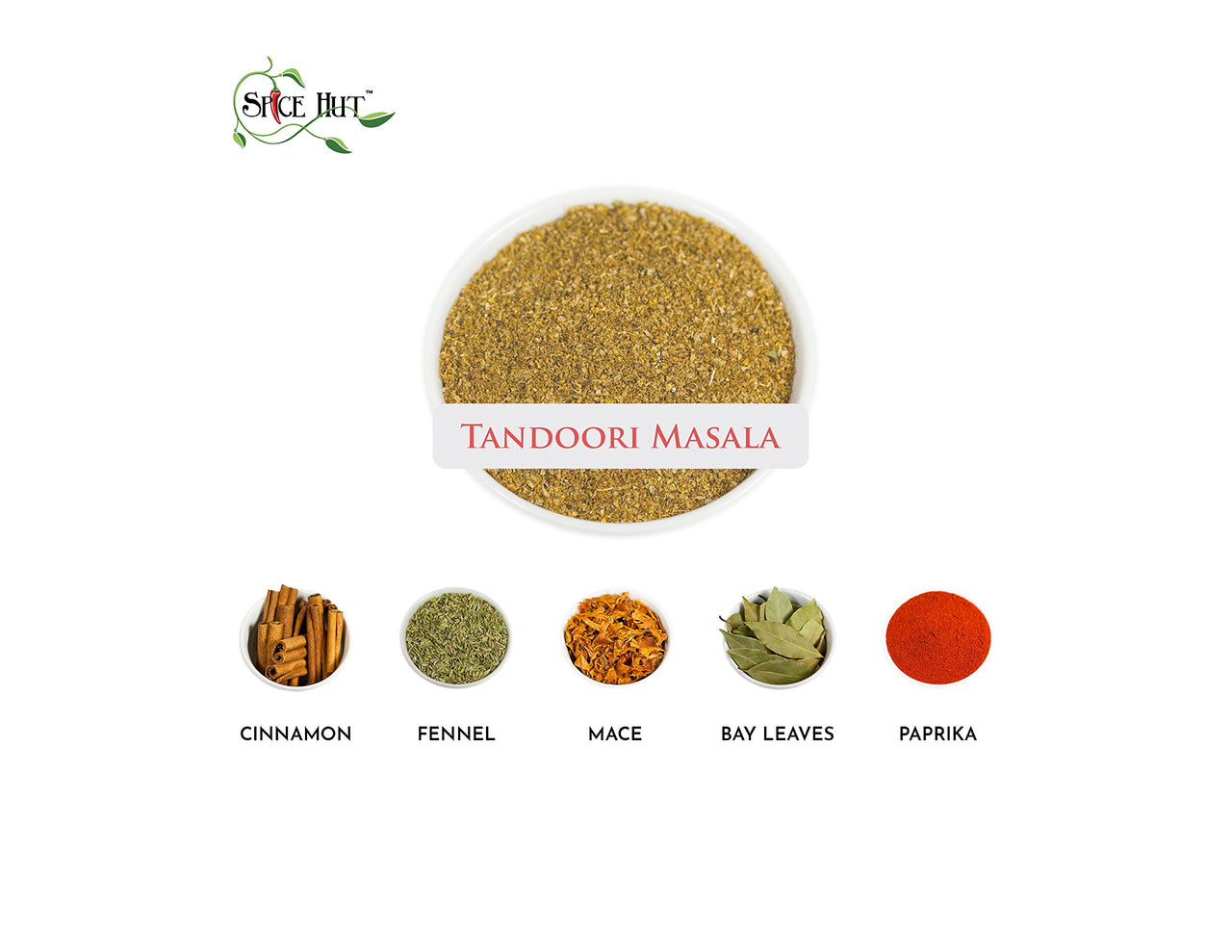 The Spice Hut Organic Tandoori Masala Seasoning, Quick & Easy Spice Blend for Indian Cooking, 2 oz