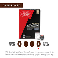 Community Coffee 2X Caffeine Dark Roast 10 Count Coffee Pods, Compatible with Keurig 2.0 K-Cup Brewers, 10 Count (Pack of 1)