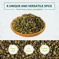 Soeos Authentic Sichuan Grade A Green Sichuan Peppercorns, Less Seeds, Strong Flavor, 4 oz.