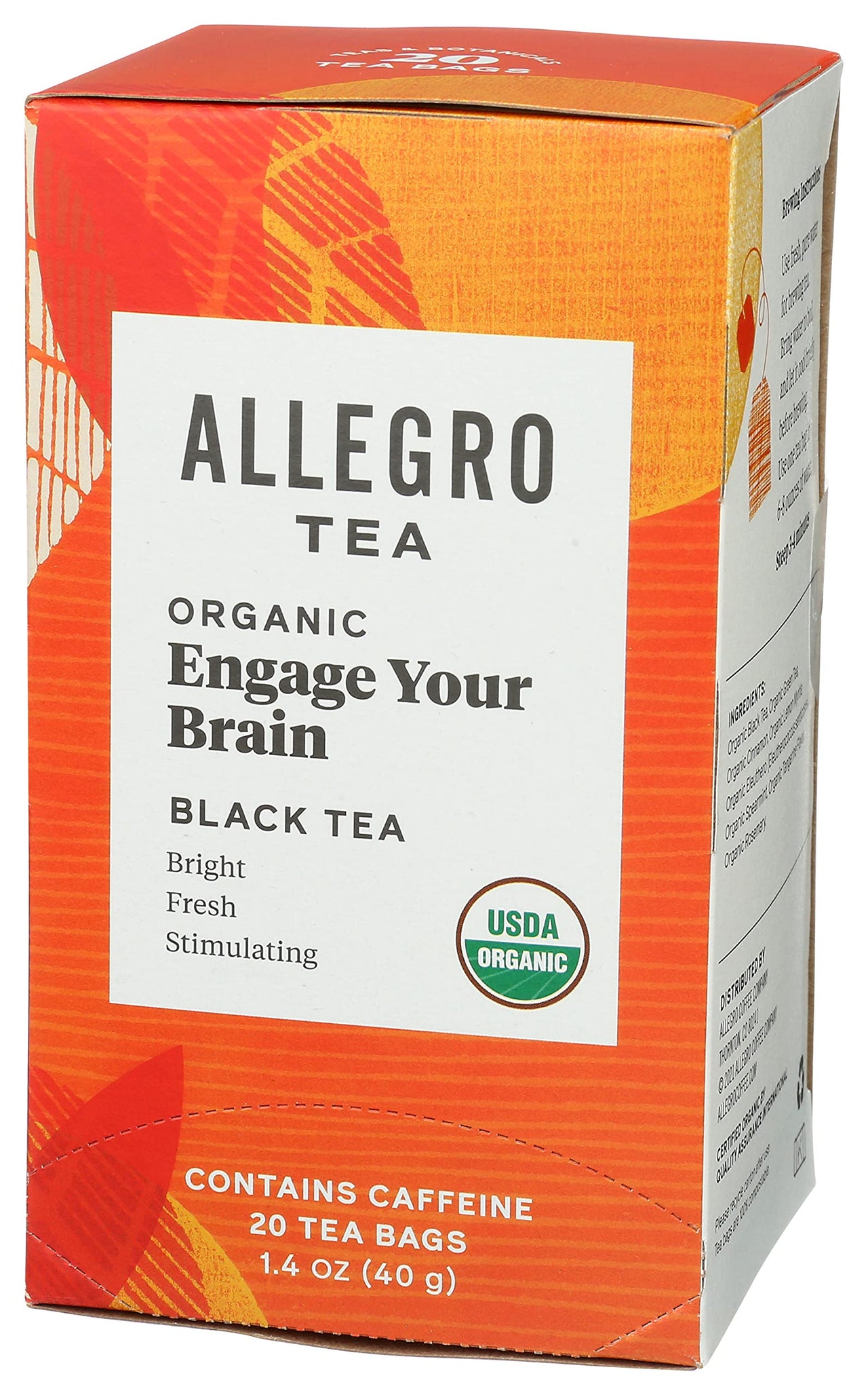 Allegro Tea, Organic Engage Your Brain Tea Bags, 20 ct