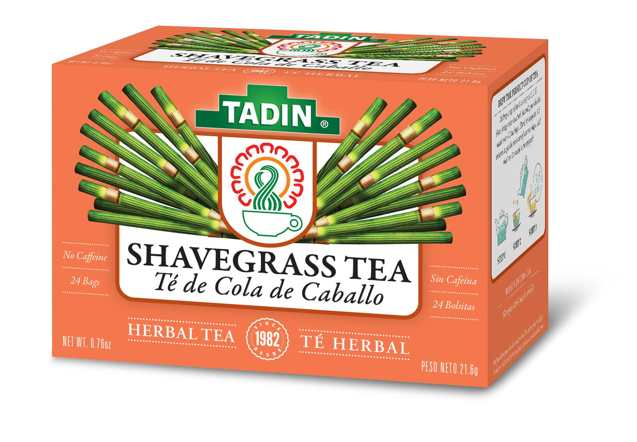 Tadin Shavegrass Herbal Tea, Caffeine Free, 24 Tea Bags Per Box, Pack of 6 Boxes Total