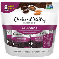 ORCHARD VALLEY HARVEST Dark Chocolate Almonds, 1 oz (Pack of 8)