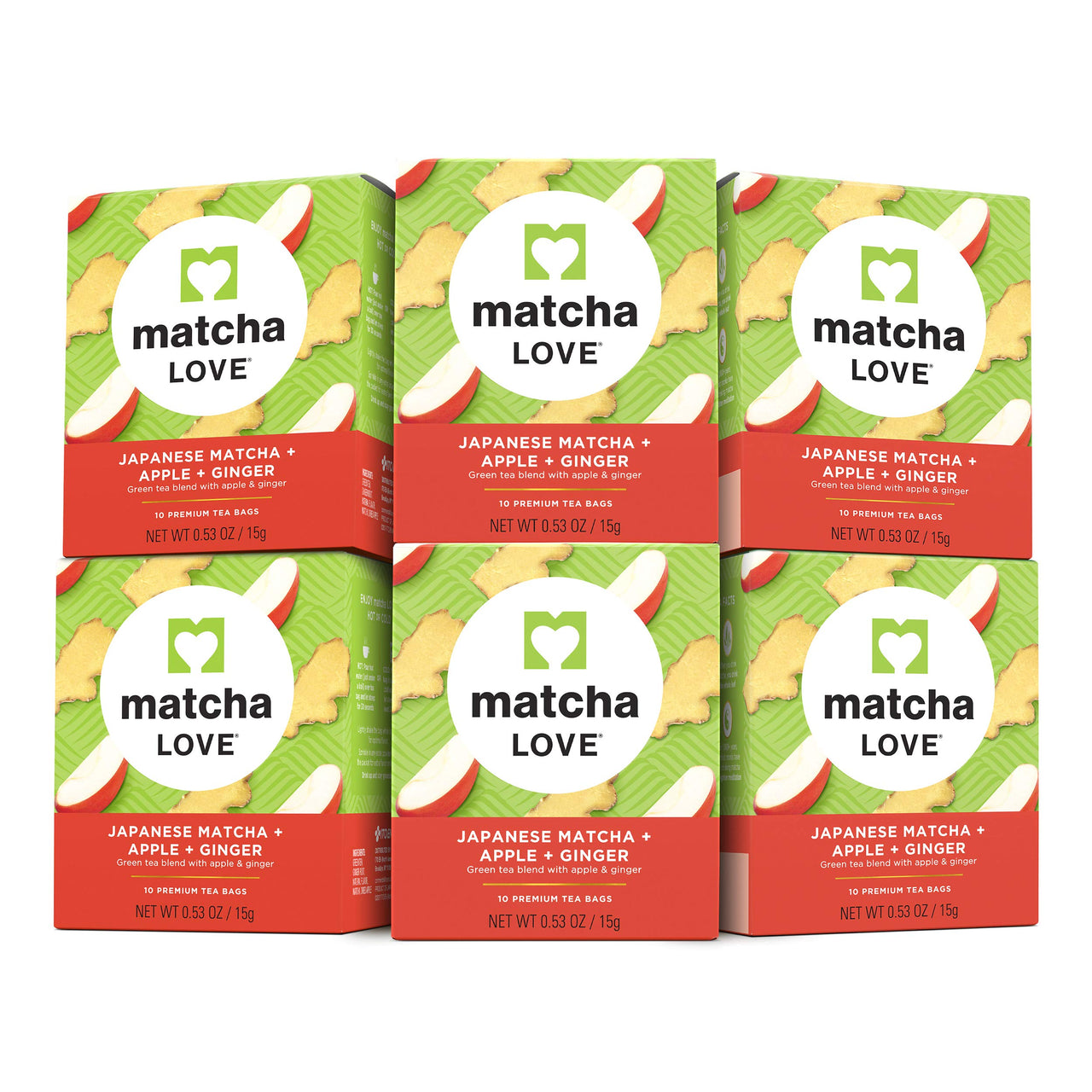 Matcha Love Japanese Matcha + Apple + Ginger, 60 Premium Tea Bags