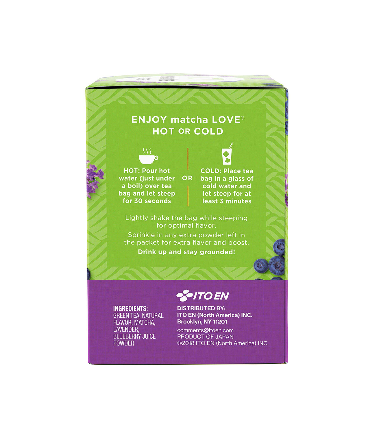 Matcha Love Japanese Matcha + Blueberry + Lavender, 60 Premium Tea Bags