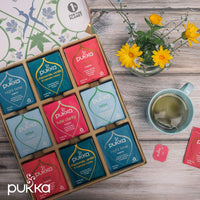 Pukka Organic Tea Bags Gift Set, Relax Selection Box Herbal Tea, 45 Tea Bags