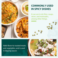 Soeos Authentic Sichuan Grade A Green Sichuan Peppercorns, Less Seeds, Strong Flavor, 4 oz.