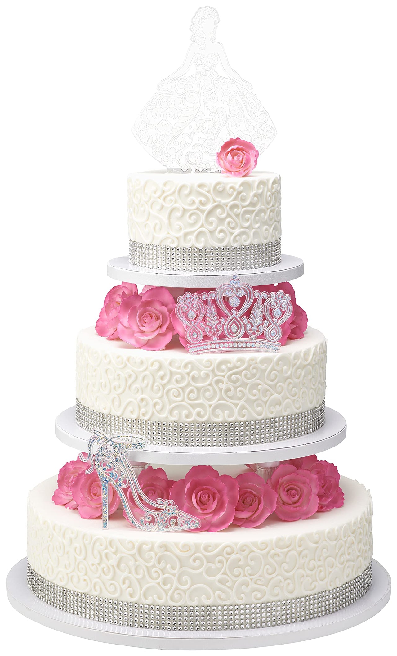 DecoPac Cake Decorating CAKE KIT-QUINCEANERA-XL-SILVER Cake and Cupcake Toppers for Birthdays and Parties