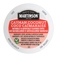 Martinson Single Serve Coffee Capsules, Cayman Coconut, Compatible with Keurig K-Cup Brewers, 24 Count