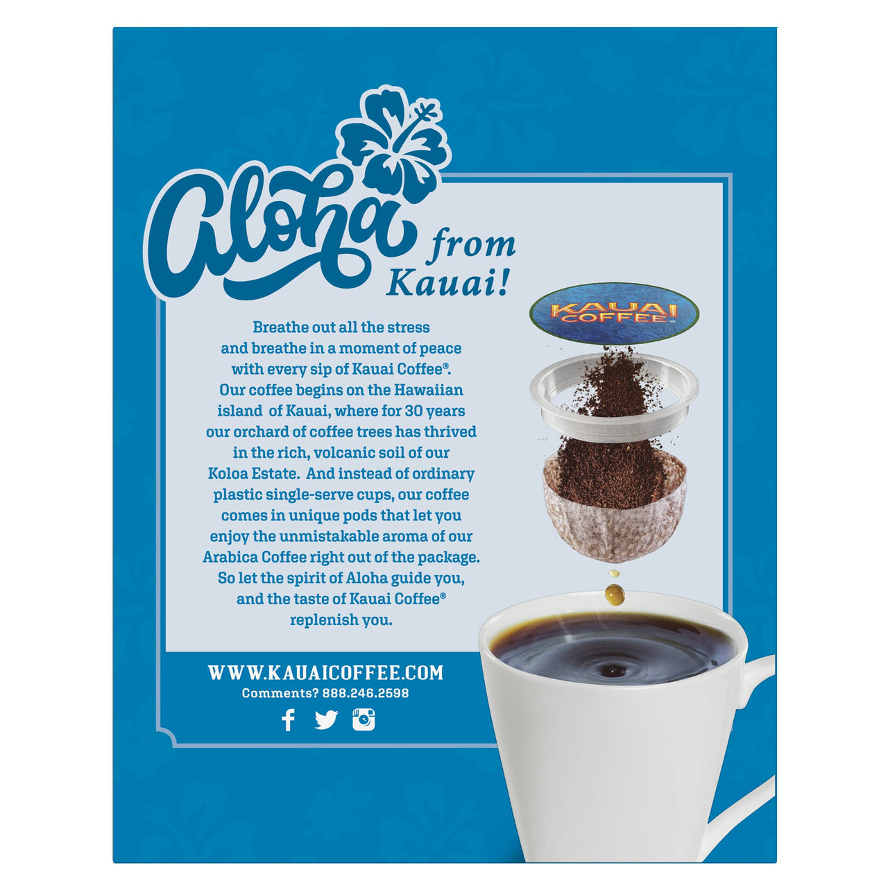 Kauai Coffee Single-Serve Pods, Na Pali Coast Dark Roast- Arabica Coffee, Grown, Harvested and Roasted in Hawaii, Keurig-Compatible Cups - 24 Count