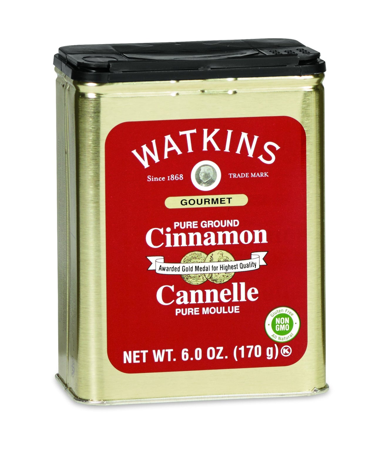 Watkins Gourmet Spice Tin, Pure Ground Cinnamon, 6 oz. Tin, 1-Count