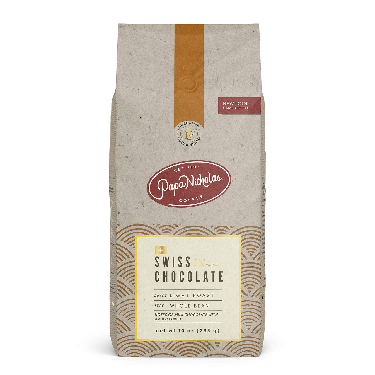 PapaNicholas Coffee Whole Bean Coffee, Swiss Chocolate, 10 Ounce