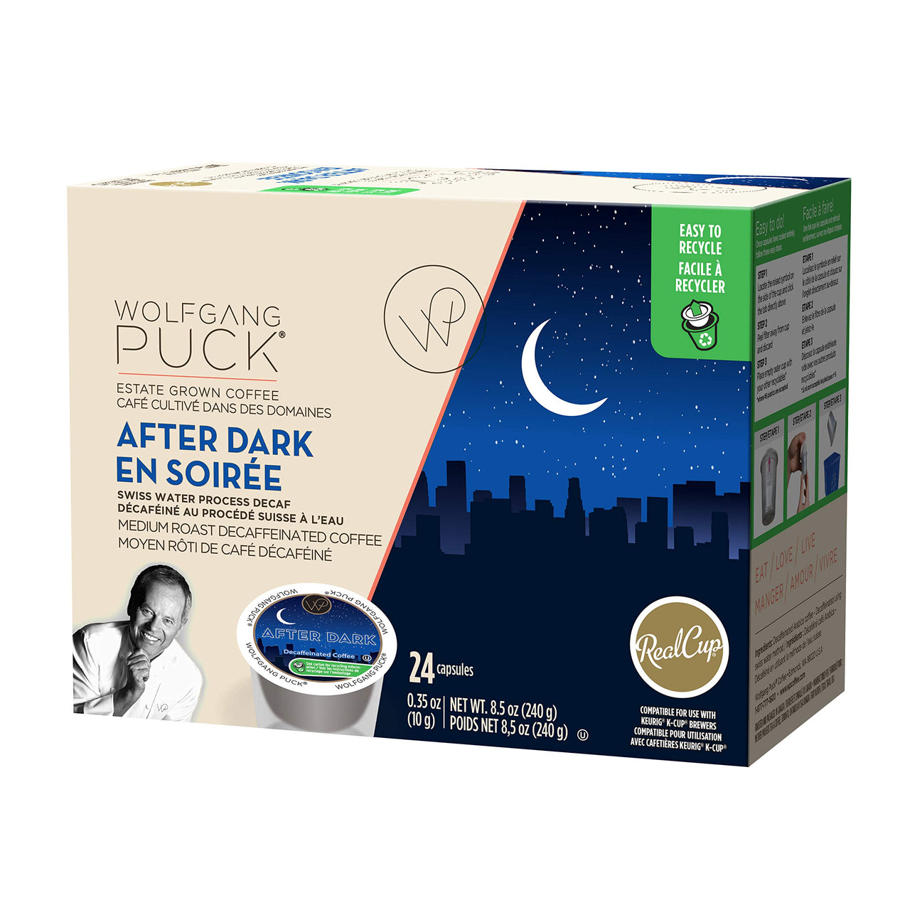 Wolfgang Puck Coffee Single Serve Capsules, After Dark, 24 Count