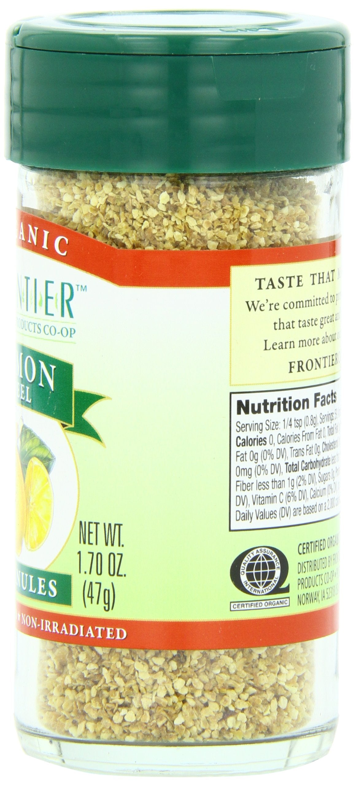 Frontier Natural Products Lemon Peel, Og, Granules, 1.7 oz