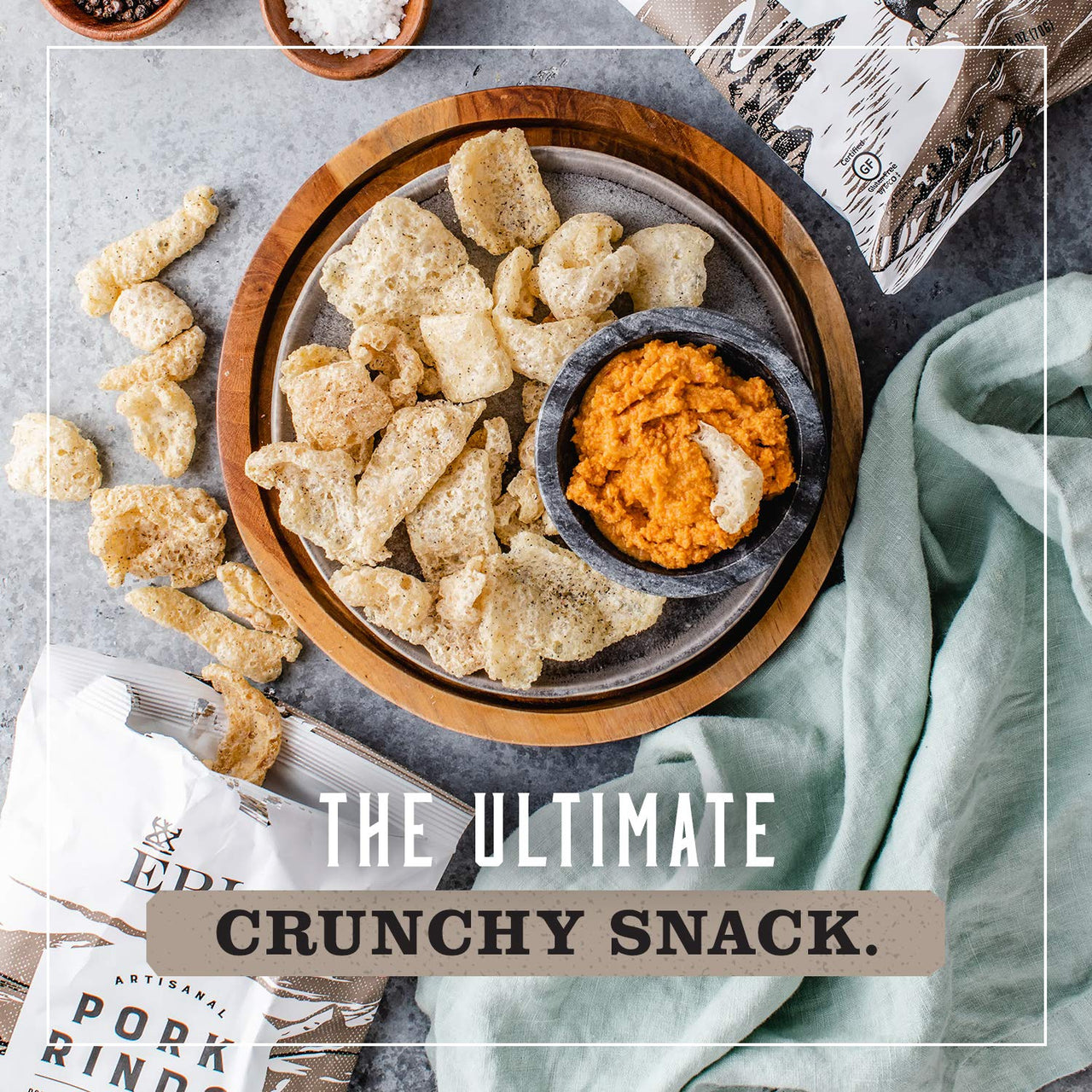 EPIC Sea Salt & Pepper Pork Rinds Keto Friendly, Paleo Friendly, 2.5 oz