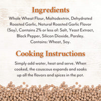 Roland Foods Roasted Garlic Whole Wheat Israeli Couscous, Sourced in the USA, 6.3-Ounce Pouch