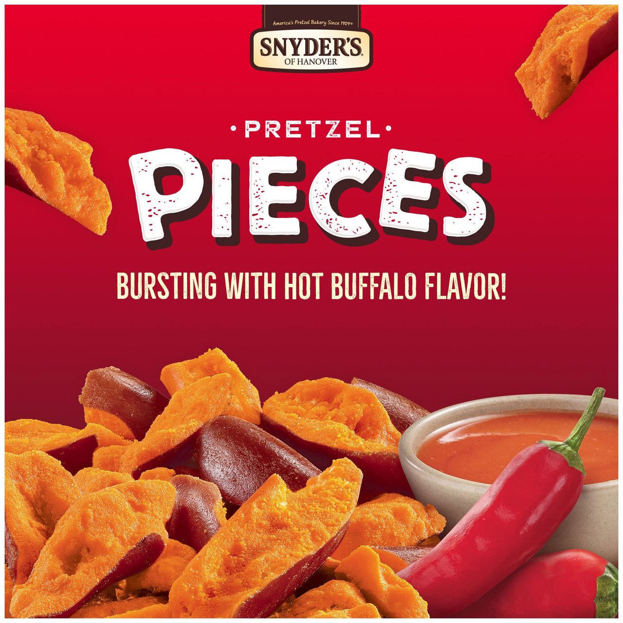 Snyder's  of Hanover Pretzel Pieces, Hot Buffalo Wing, 8 Oz