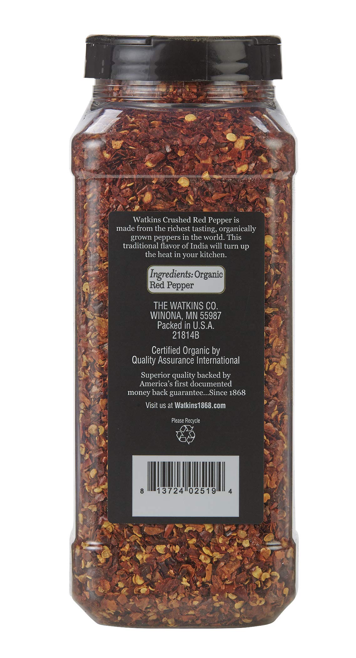 Watkins Gourmet Spice, Organic Crushed Red Pepper, 9.5 oz. Bottle (21814)