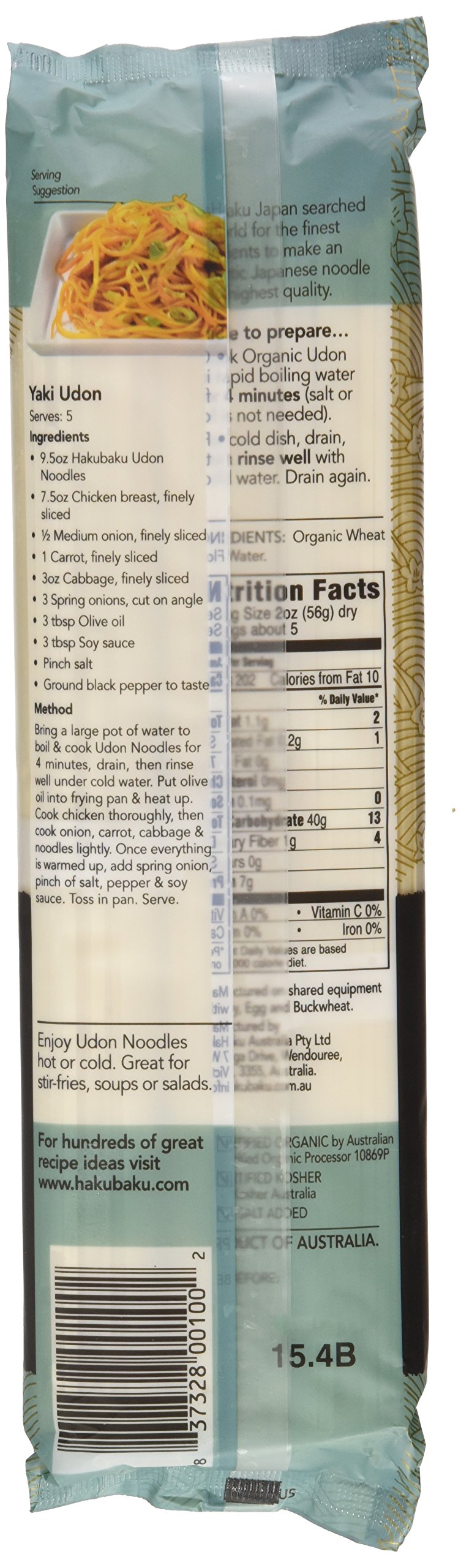 Hakubaku Organic Udon Wheat Noodle (1 x 9.5 OZ)