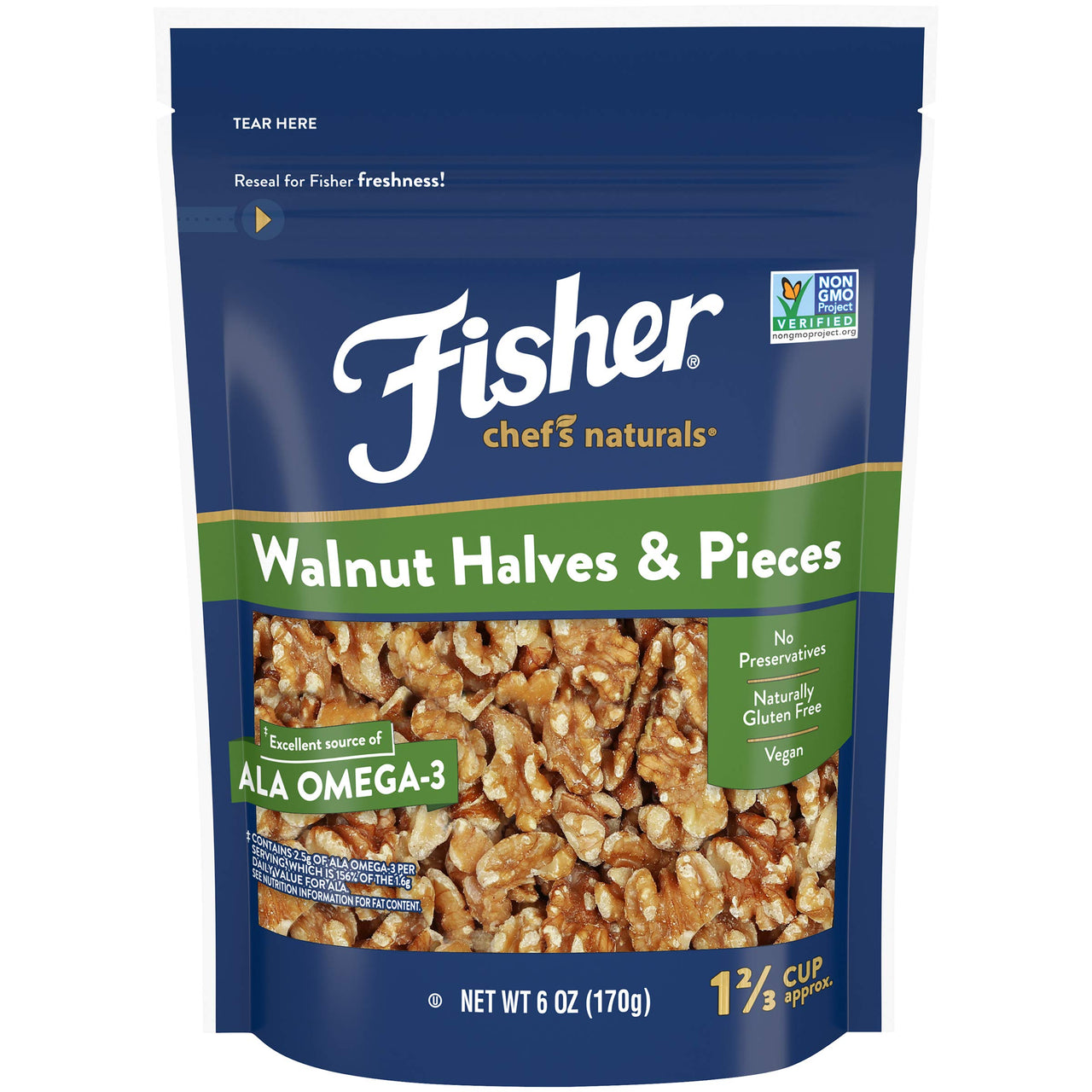 Fisher Chef's  Naturals Walnut Halves & Pieces