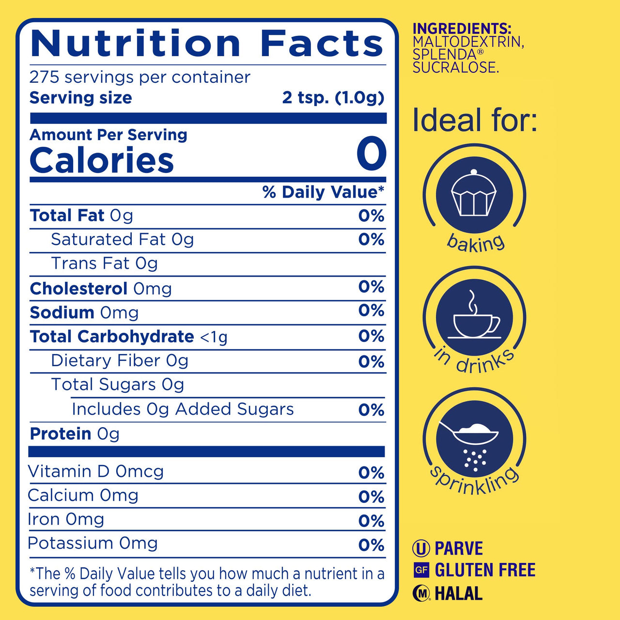 Splenda, No Calorie Sweetener Granular, 9.7 oz