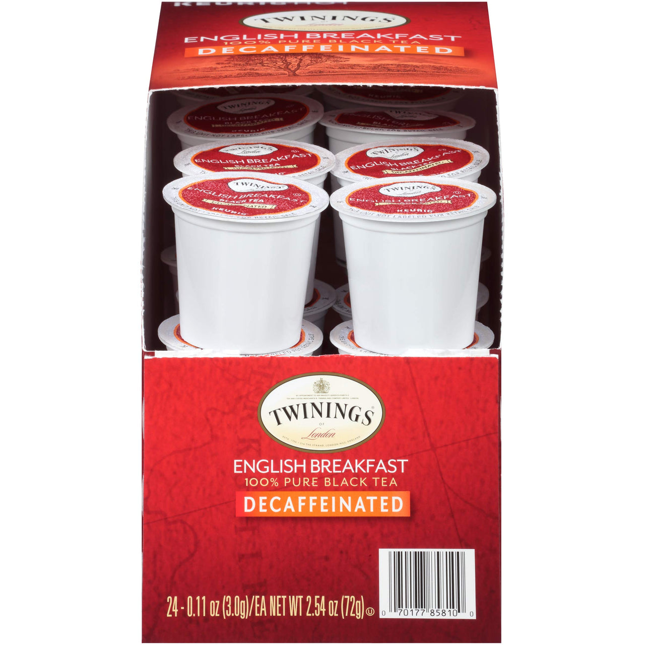 Twinings Decaf English Breakfast Tea K-Cup Pods for Keurig, Naturally Decaffeinated Black Tea, Smooth, Flavourful, Robust, 24 Count (Pack of 1)