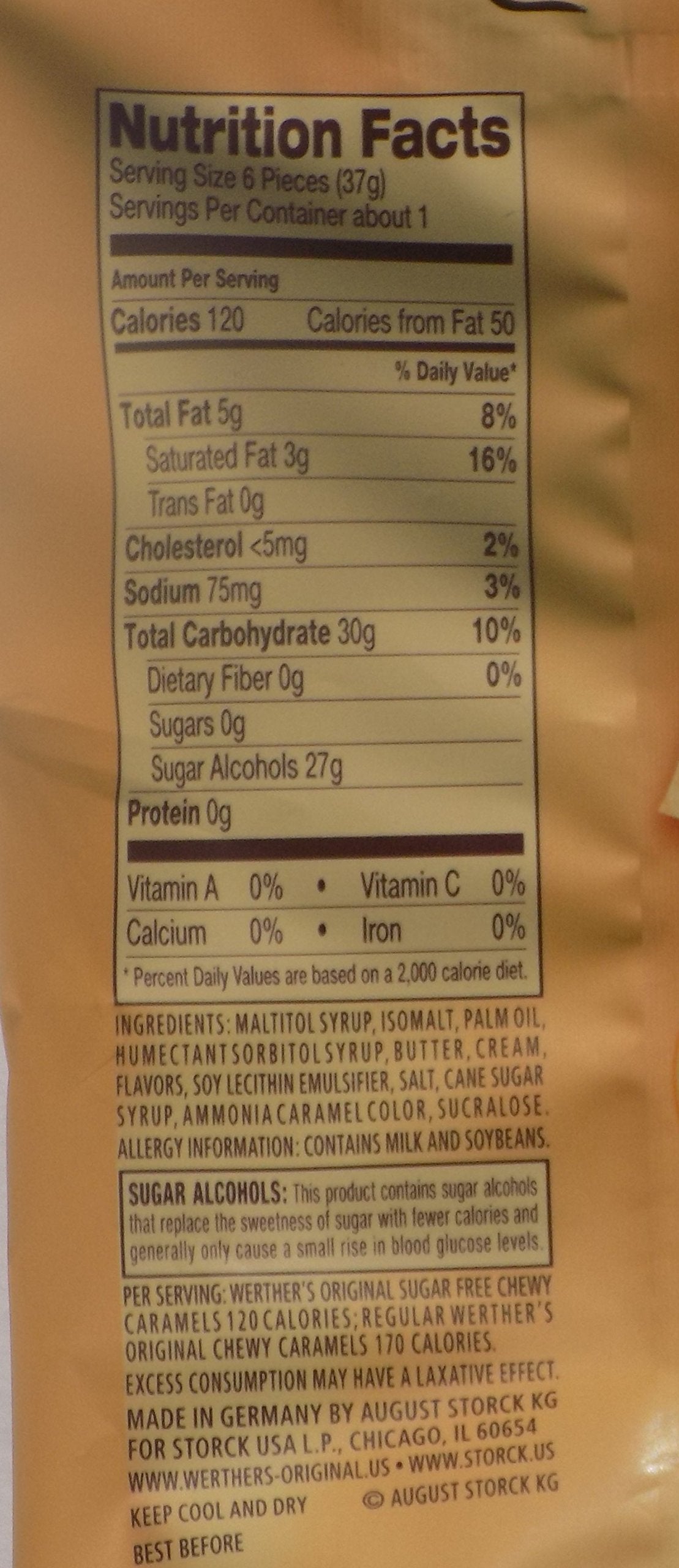 Bundle (6 Items) Werther's  Original Sugar Free Variety Pack (Original/Caramel Coffee/Chewy Caramels)