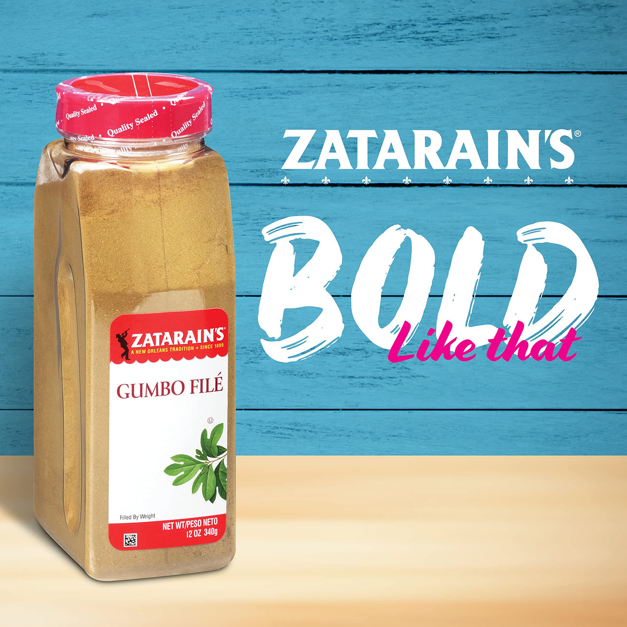 Zatarain's  Gumbo Fil, 12 oz - One 12 Ounce Container of Gumbo Fil Seasoning Made Sassafras Tree Leaves, Best for Cajun Gumbo Soup or Seafood Stew