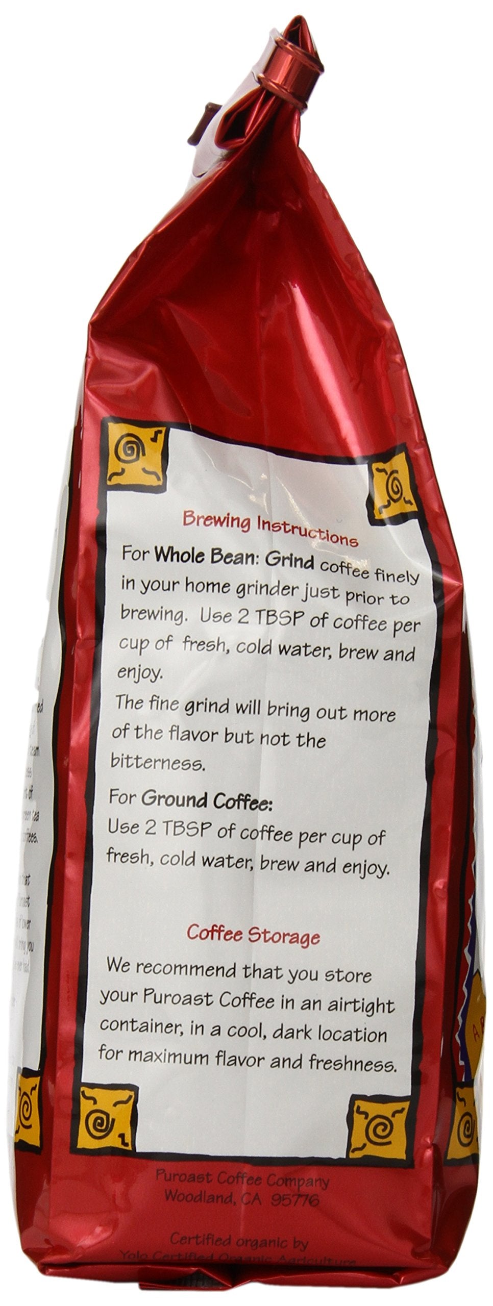Puroast Low Acid Coffee Ground Organic French Roast, Dark Roast, Certified Low Acid Coffee, pH 5.5+, Gut Health, 12 oz., Higher Antioxidant, Smooth for Espresso, Iced Coffee