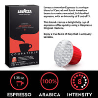 Lavazza Armonico Dark Roast Coffee Capsules Compatible with Nespresso Original Machines, Blended and roasted in Italy, Dark roast with full bodied Flavor and Notes (10 pack)