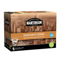 Martinson Hazelnut Crme Flavored Coffee, Light Roast, Keurig K-Cup Brewer Compatible Pods, 24 Count (Pack of 1)