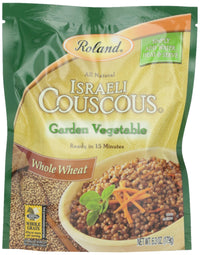 Roland Foods Garden Vegetable Whole Wheat Israeli Couscous, Sourced in the USA, 6.3-Ounce Pouch