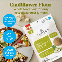 Navitas Organics Cauliflower Flour, 7oz  Organic, Non-GMO, 100% Cauliflower Flour for Keto Pizza & Baking  13 Servings