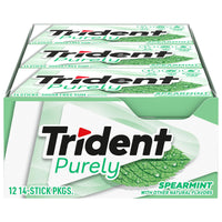 Trident Purely Spearmint Sugar Free Gum, 12 Packs of 14 Pieces (168 Total Pieces)